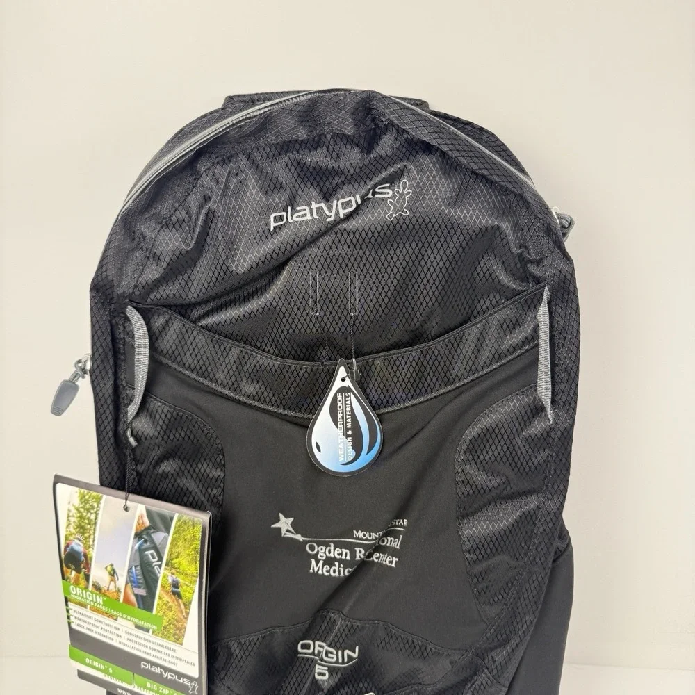 Platypus Hydration Backpack Origin 5 Pack Black‎ Hiking Mountain Biking *LOGO*